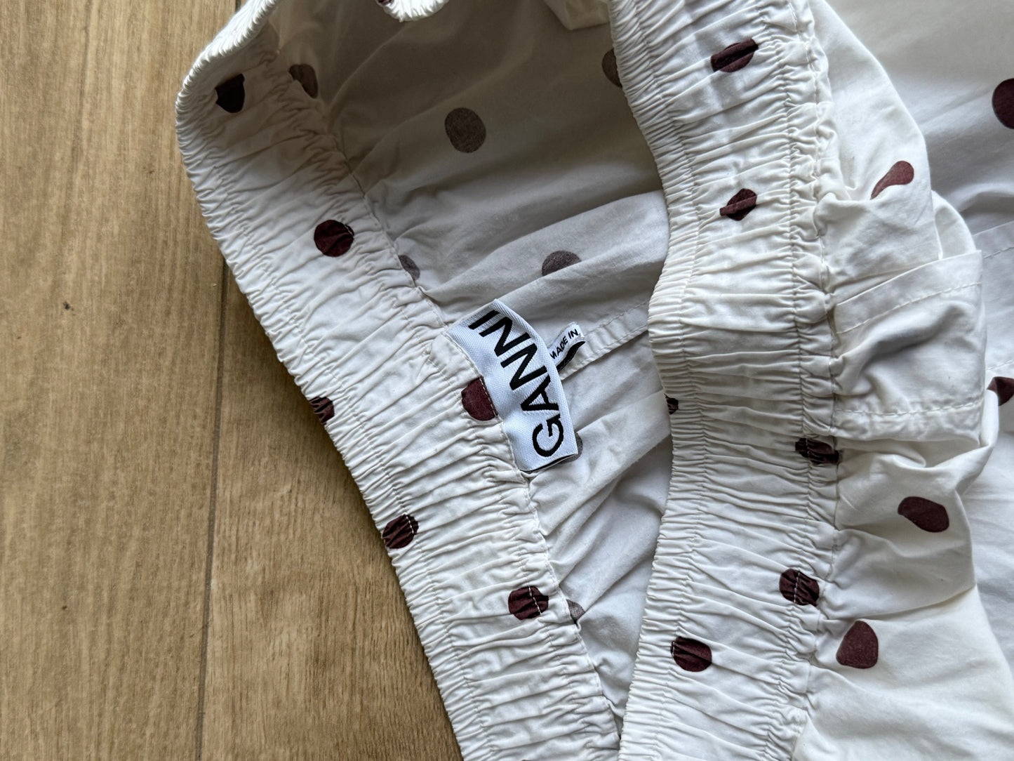Ganni Cotton Polka Dot Shorts, 10-12