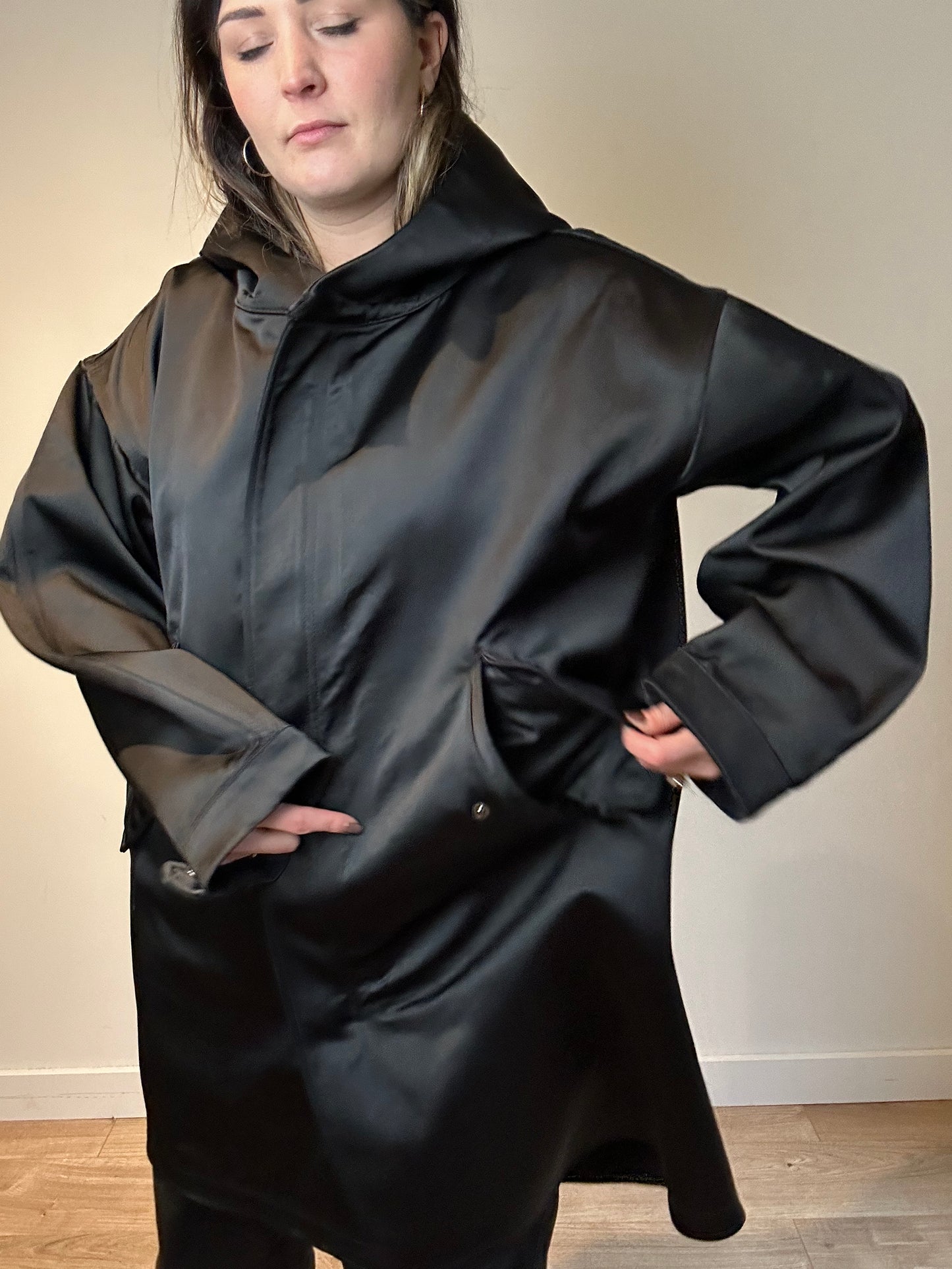 Nomia Black Balloon Coat - Size S Oversized