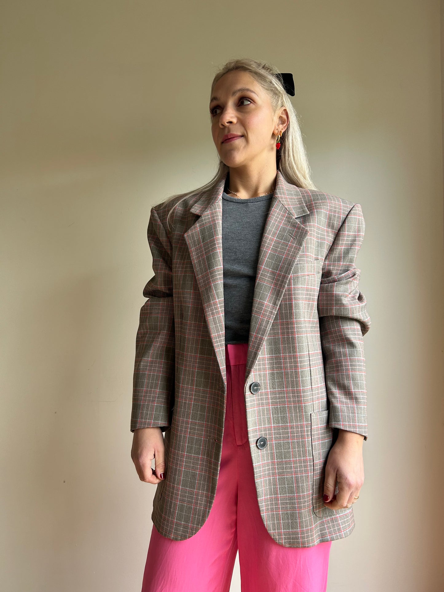 Zara ZW Collection Check Blazer, M