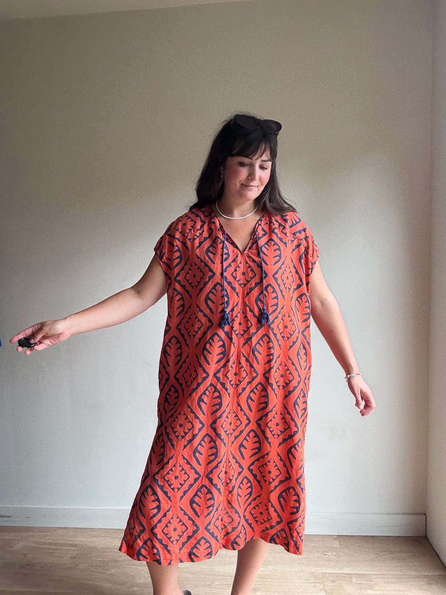 Toast Printed Linen Cotton Dress, M