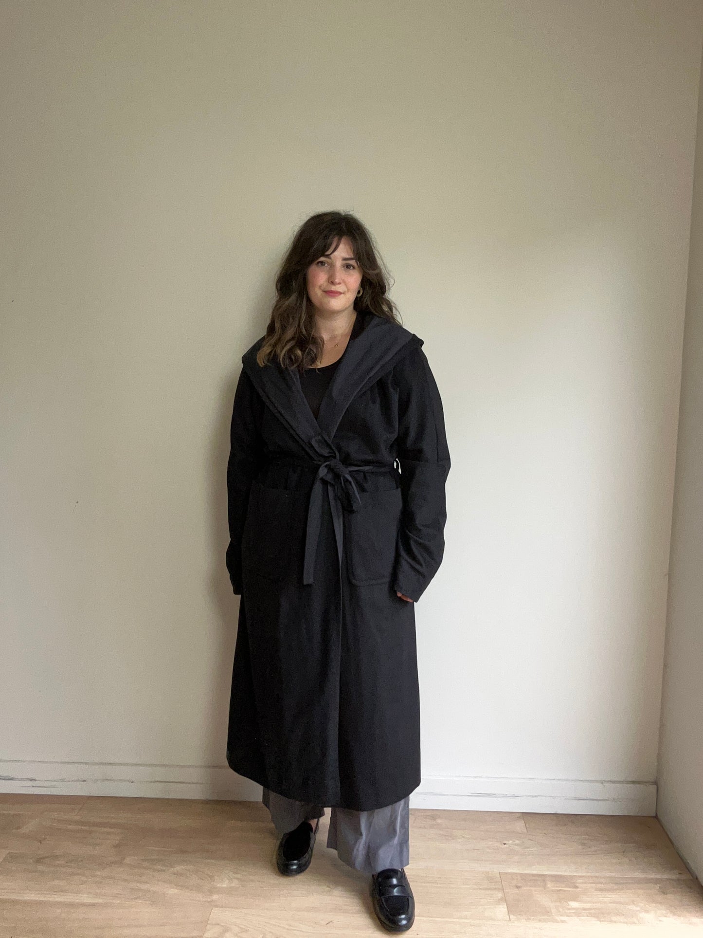 Vintage Reversible Hooded Tie Coat, M/L