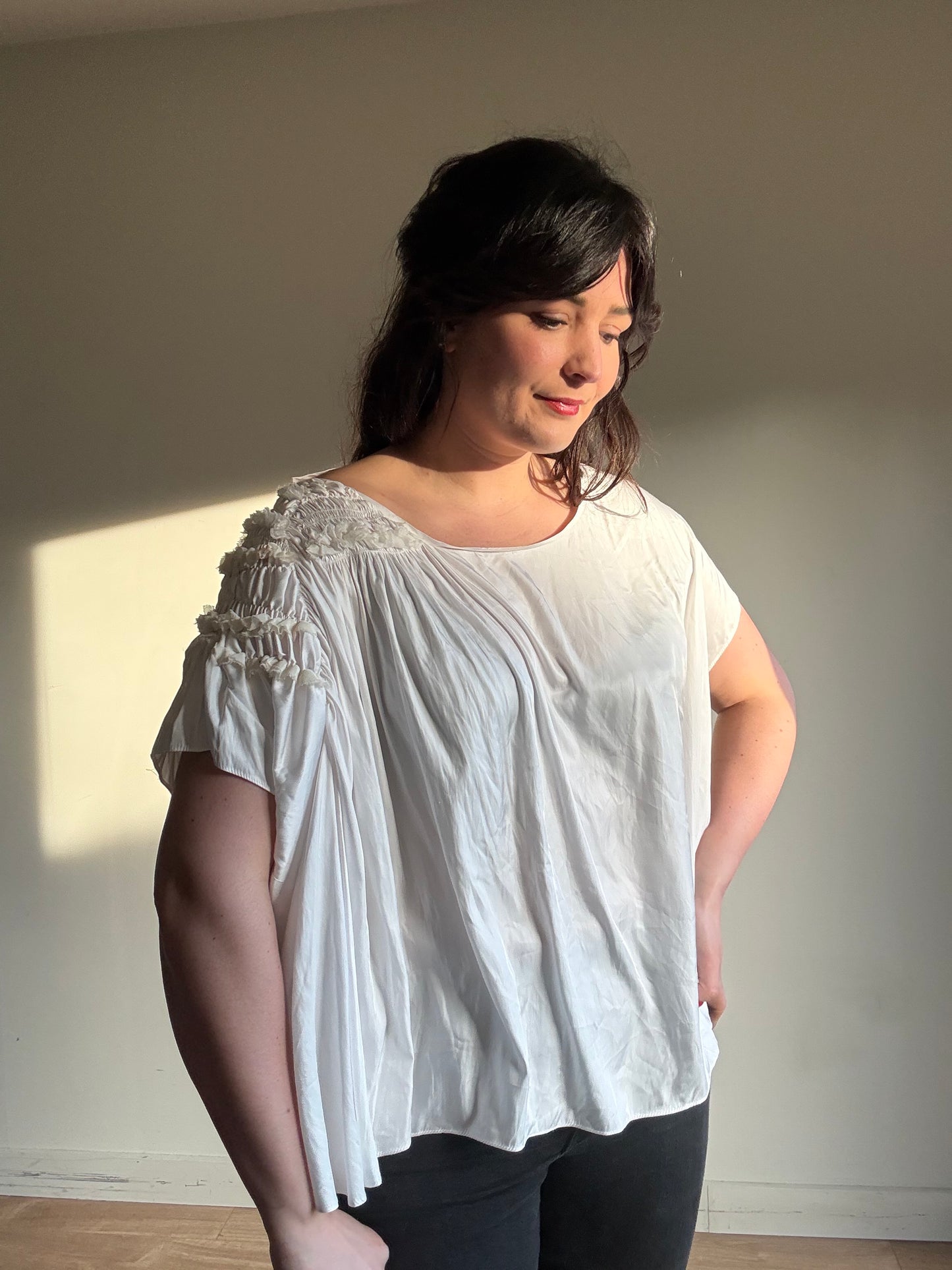 All Saints Silk Ruffle Top, 12