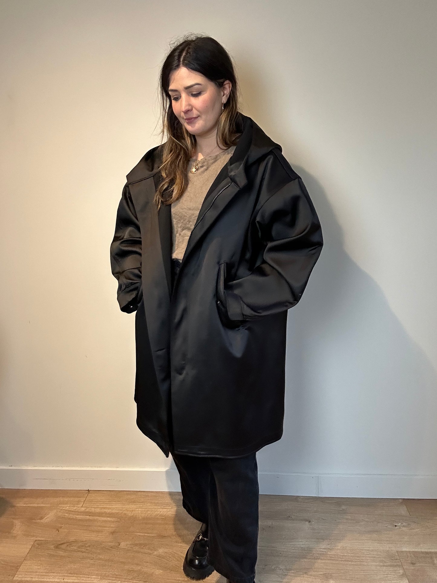 Nomia Black Balloon Coat - Size S Oversized