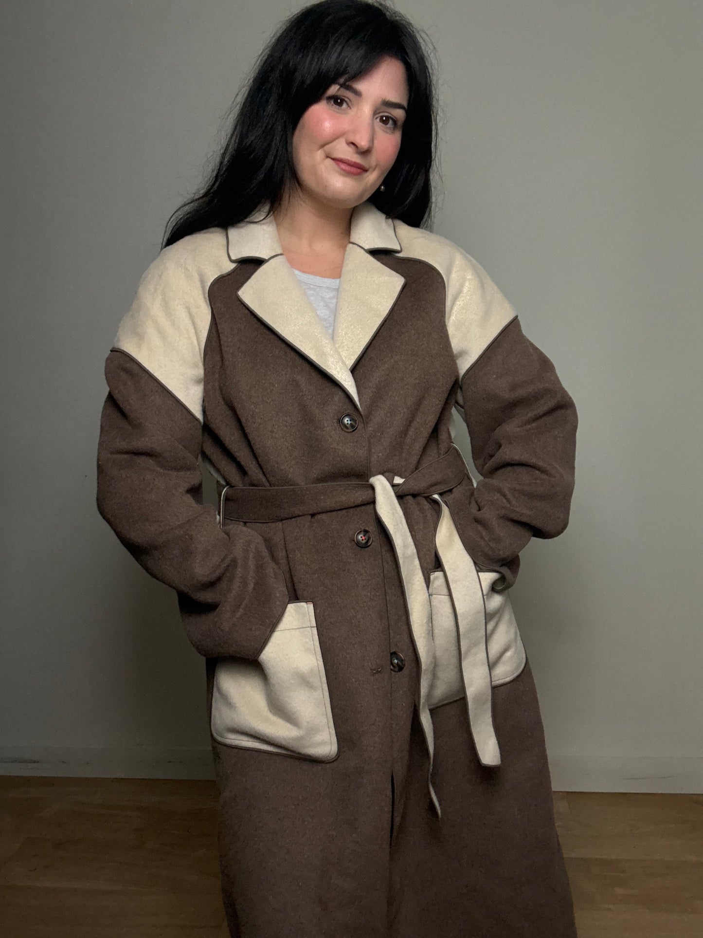 White Stuff Contrast Wool Coat, 18