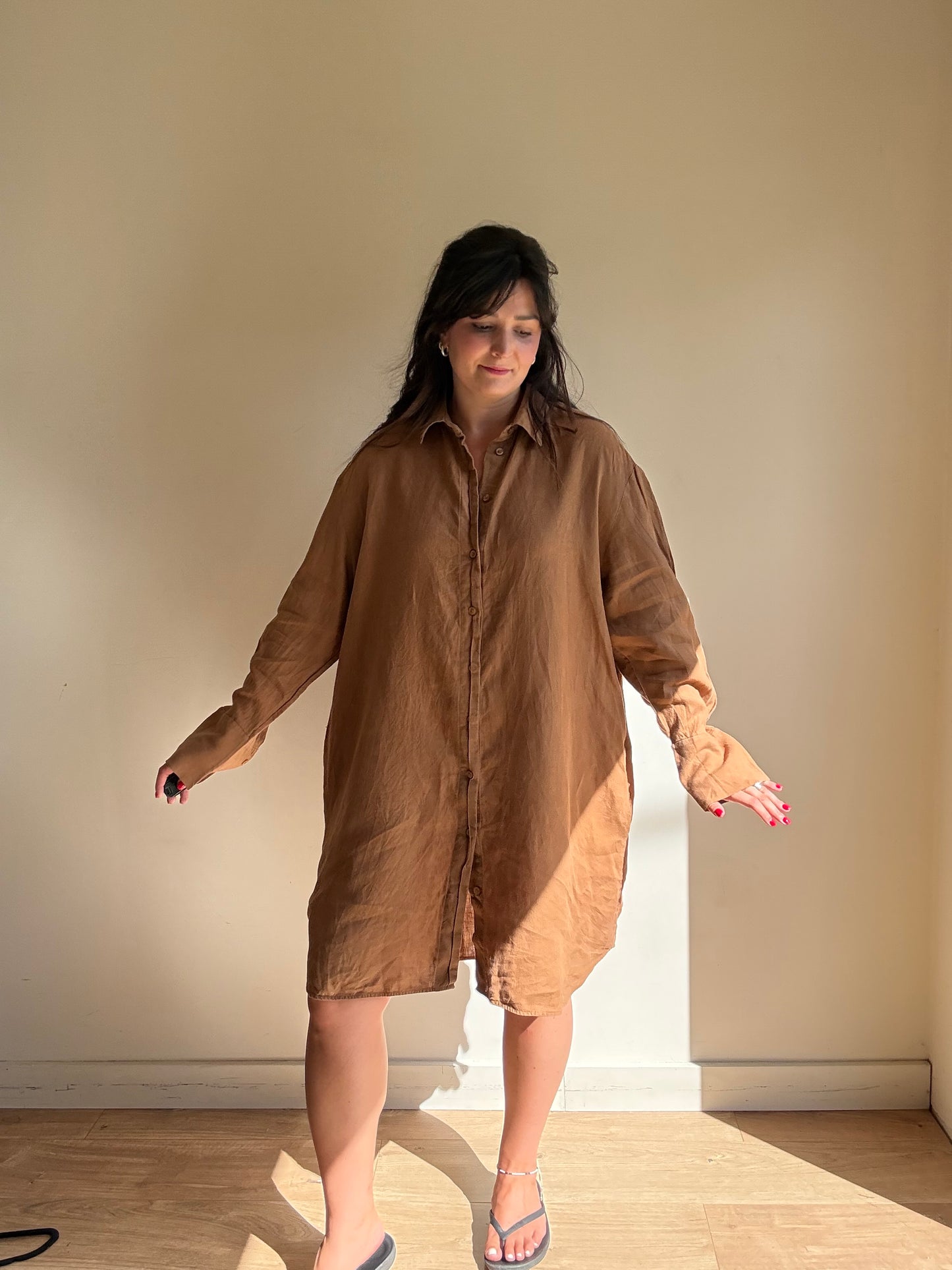COS Linen Button Up Shirt Dress, 44