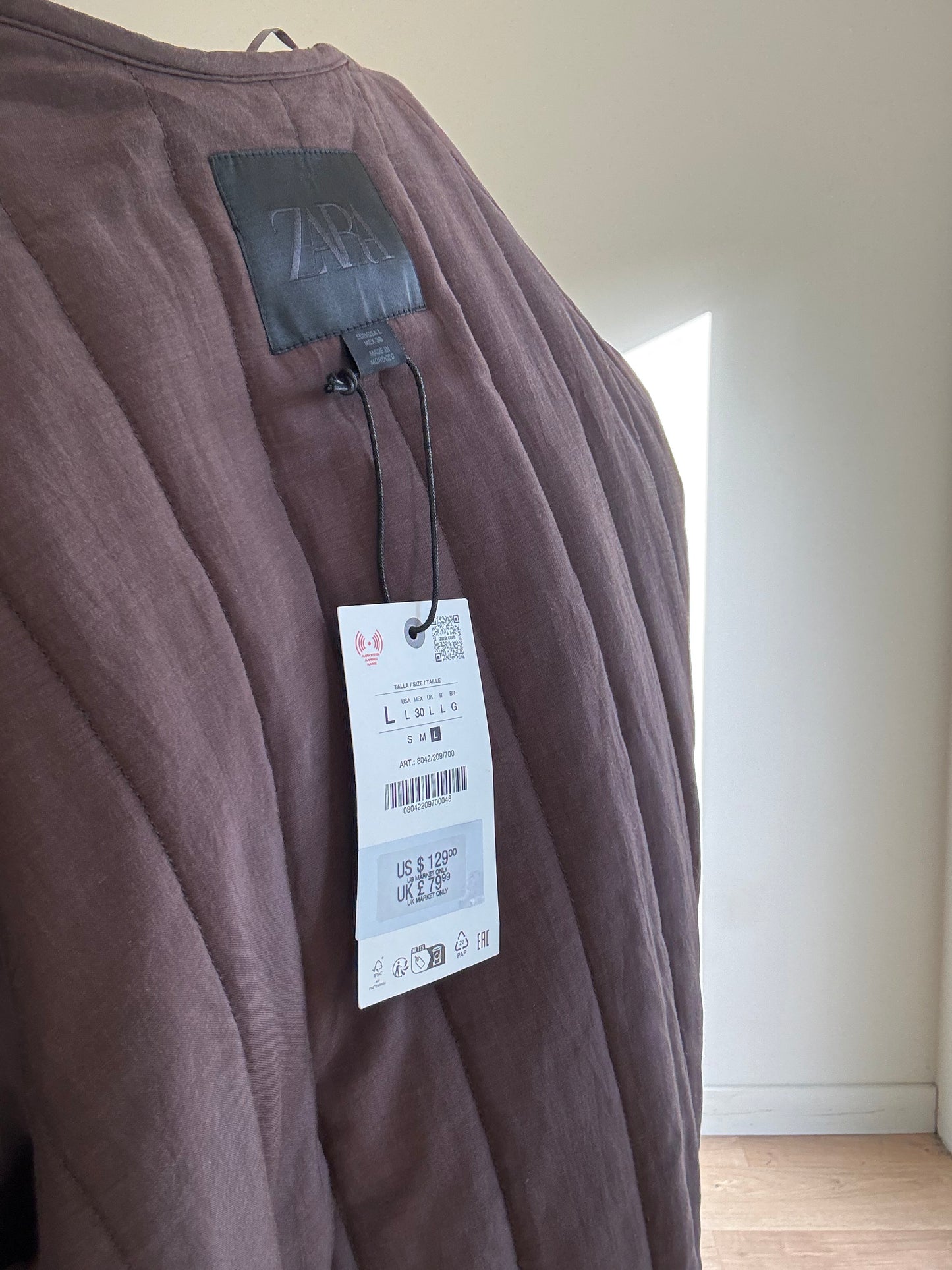 Zara NEW Padded Bomber Jacket, L