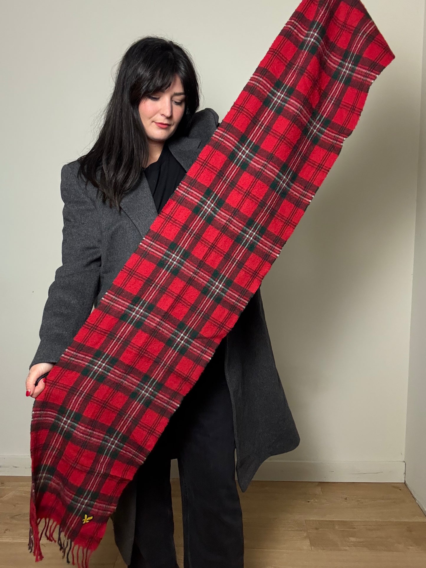 Check Lambswool Scarf, O/S