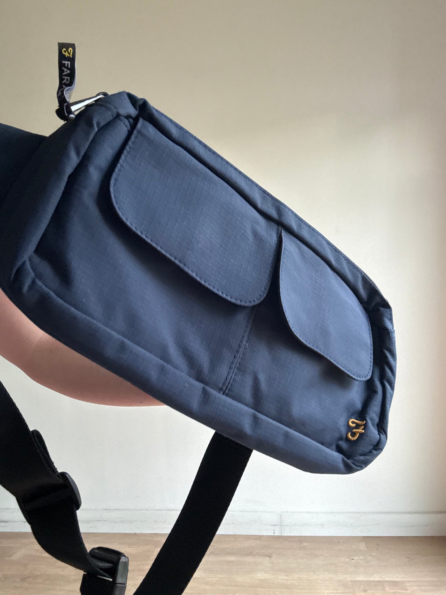 Navy Farah Crossbody Nylon Bag, One Size