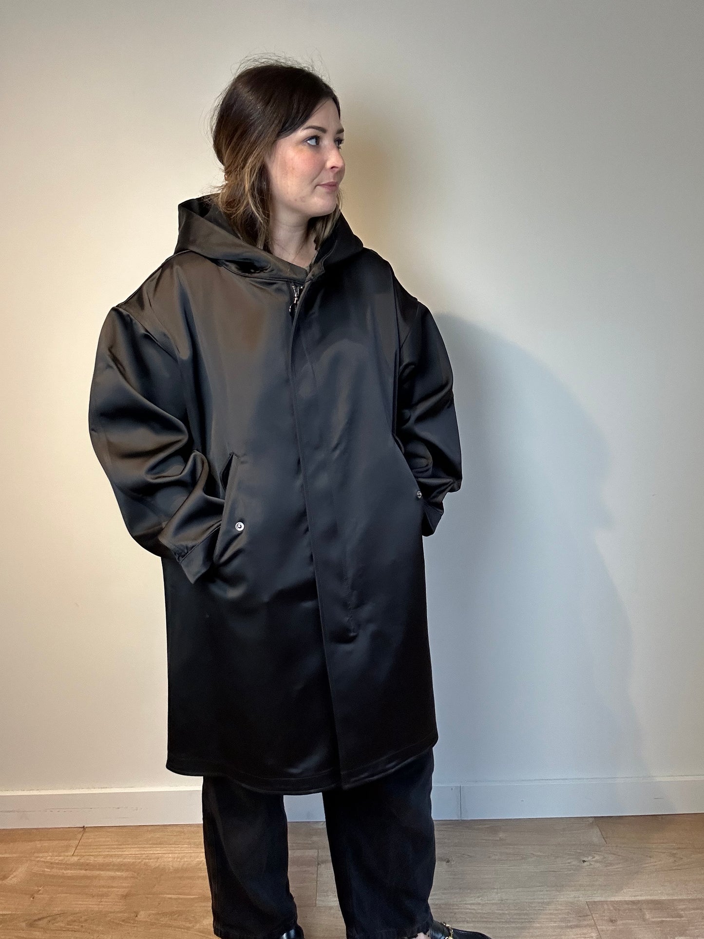 Nomia Black Balloon Coat - Size S Oversized