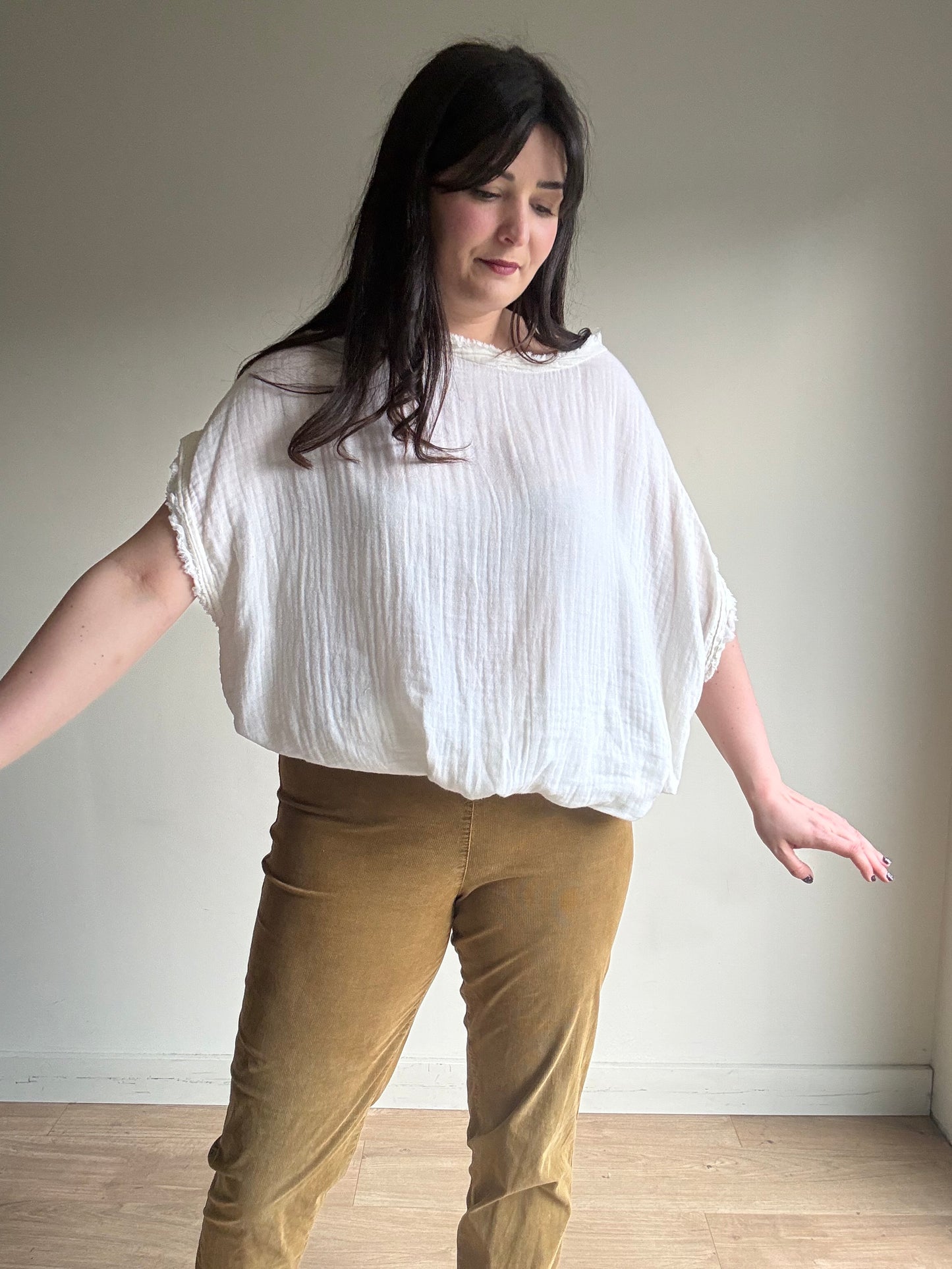 Tan OSKA Slim Leg Needle Cord Trousers, 2