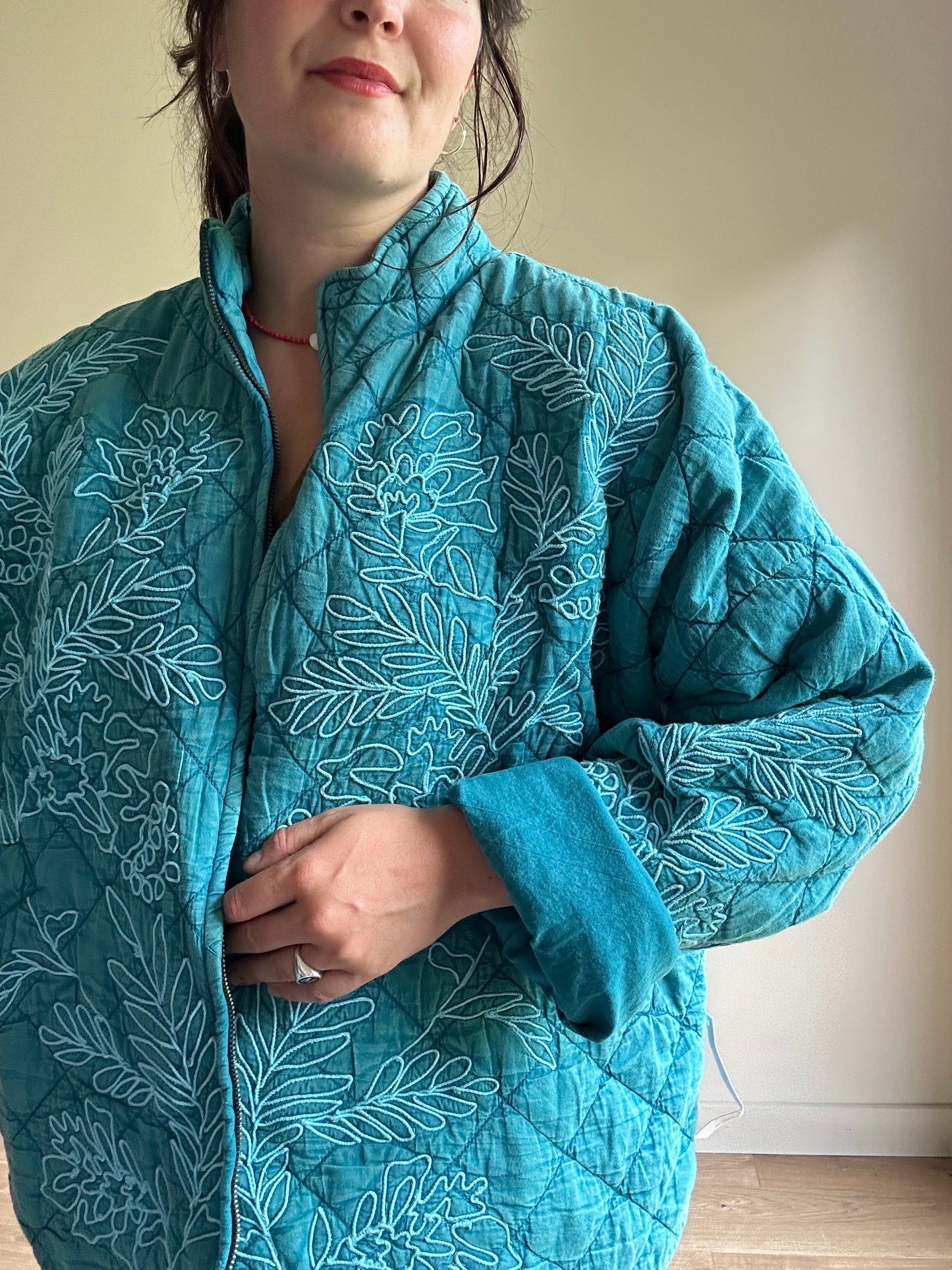East Embroidered Quilted Jacket, XL