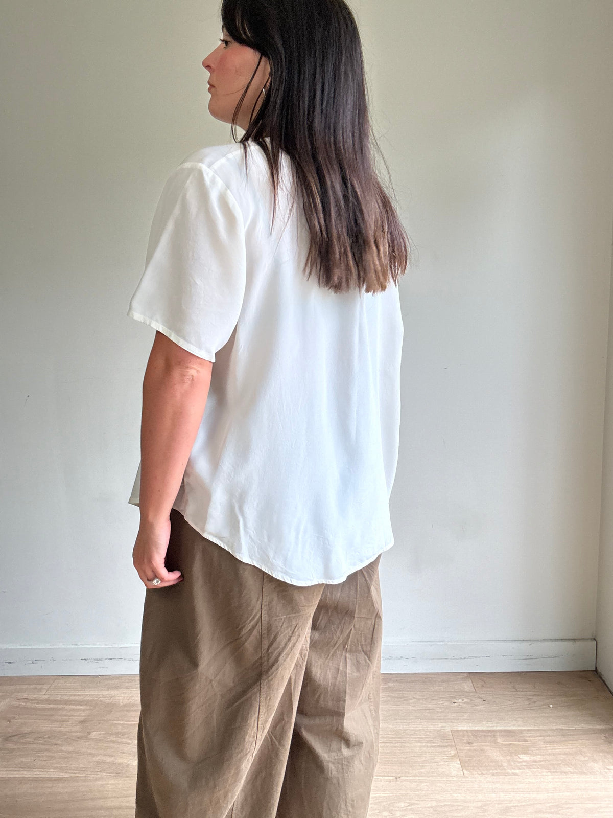 Silk Boxy Simple Top, XL