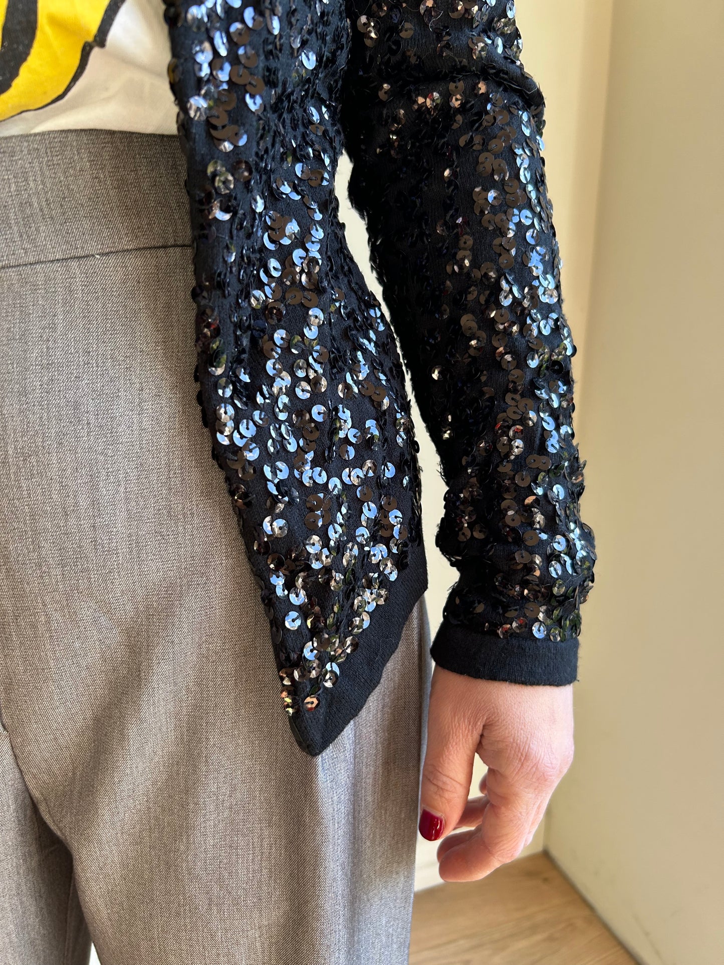 H&M Sequin Open Cardigan, M