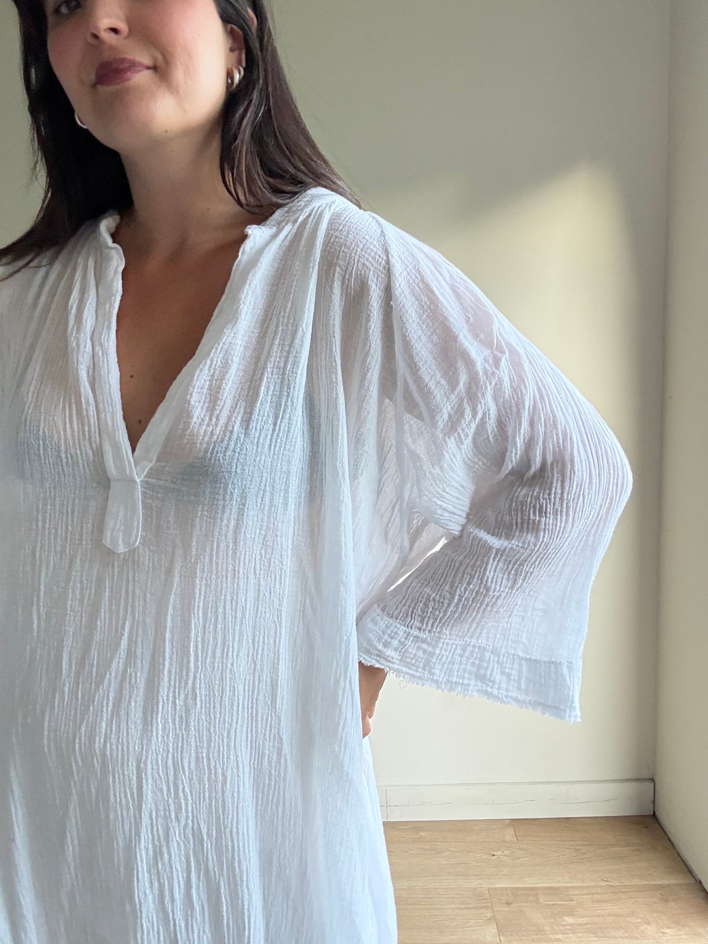 Cotton Gauze Maxi Dress, One Size