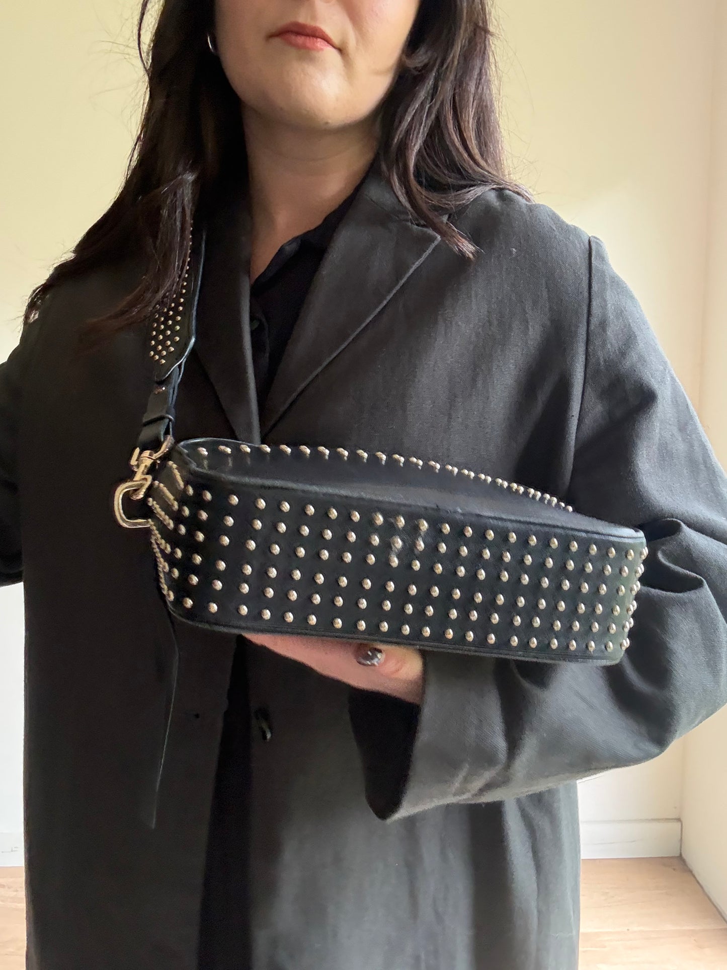 Anine Bing Studded Leather Bag, One Size