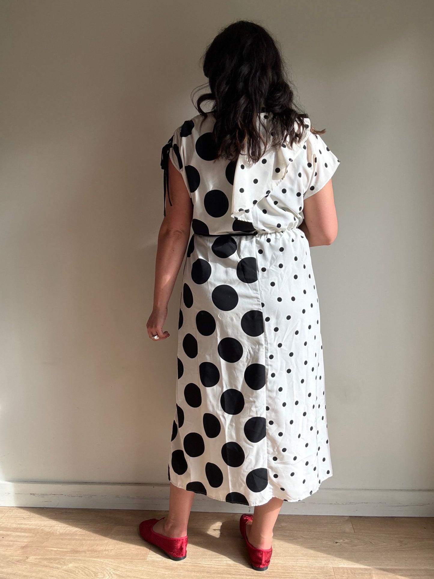 Topshop Polka Dot Contrast Wrap Dress, 16