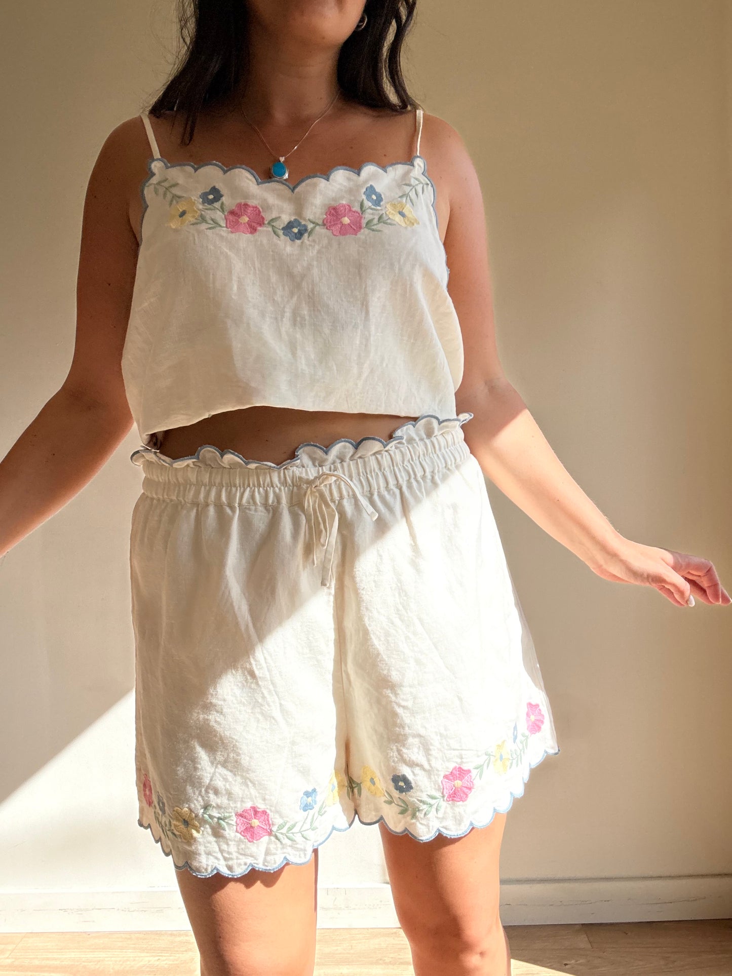 Sezane Linen Embroidered Co-Ord, 16-18