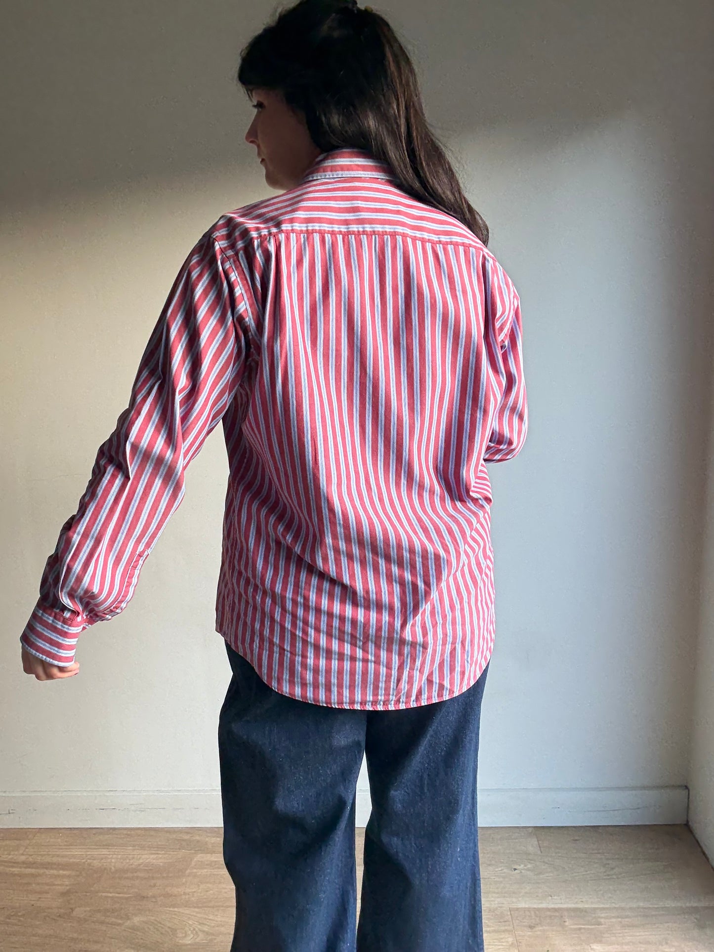 Vintage Stripe Loose Shirt, L