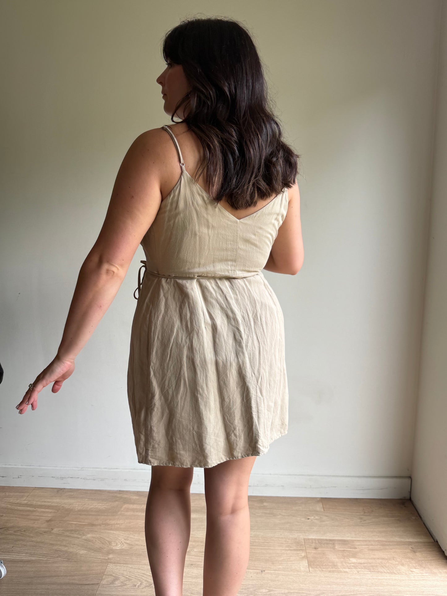& Other Stories Linen Mix Wrap Dress, 10-12