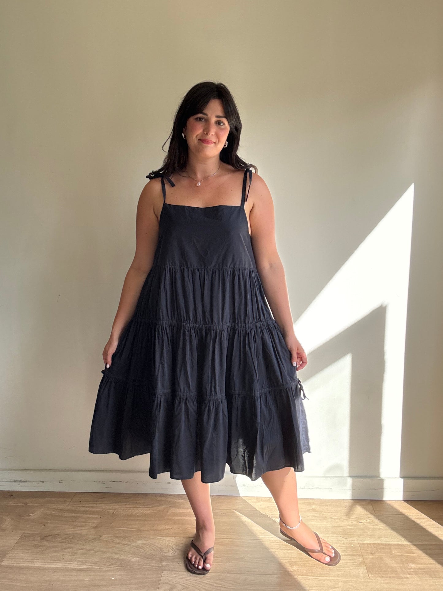 YMC Tiered Cotton Silk Pamela Dress, L