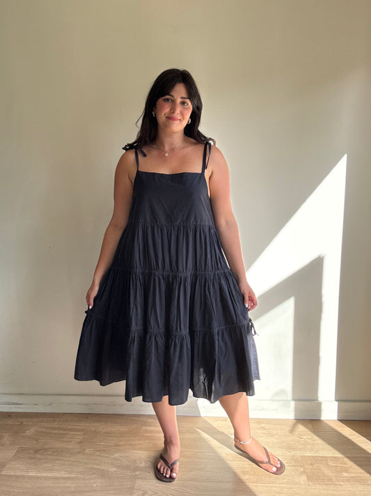 YMC Tiered Cotton Silk Pamela Dress, L