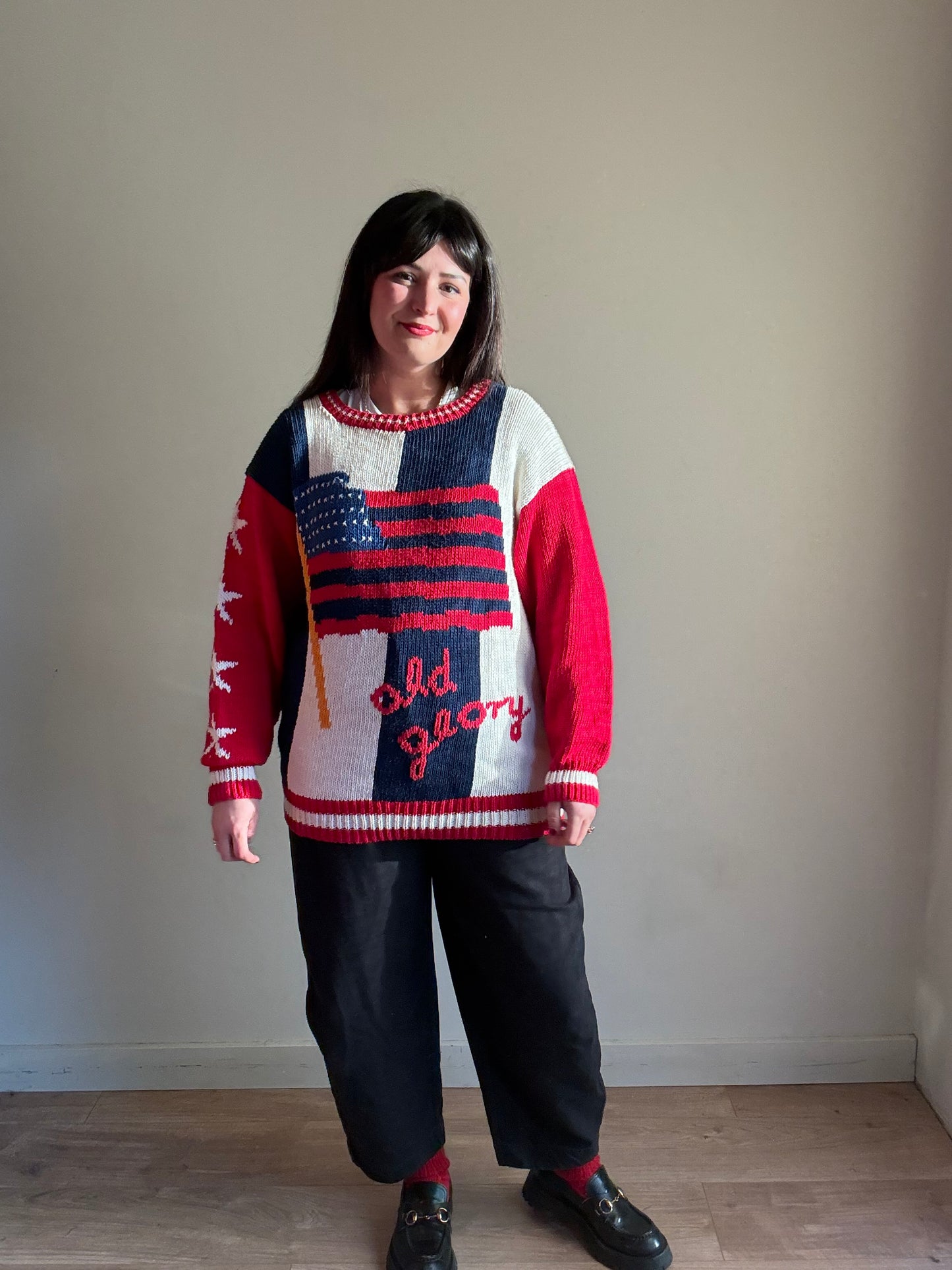 Vintage Hand Knit from Peru, Size M/L