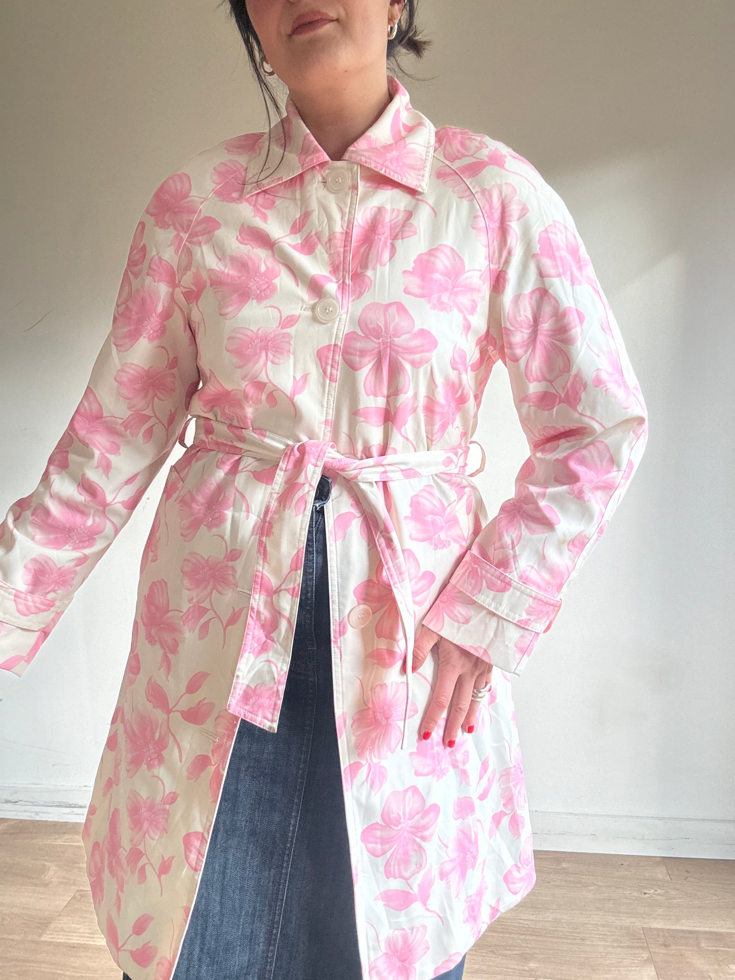 Liz Claiborne 90's Floral Trench, S