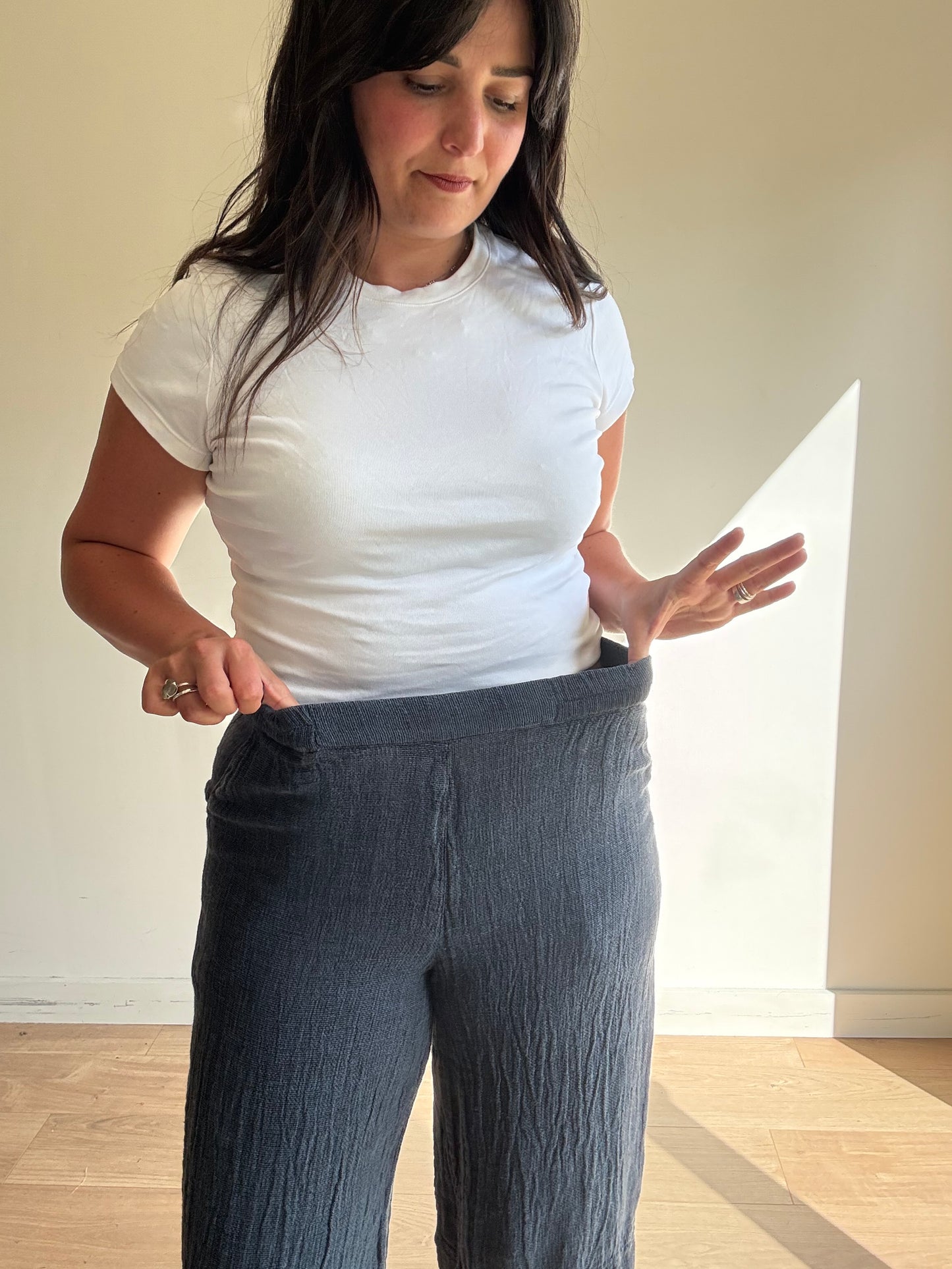 Grizas Balloon Crop Linen Trousers, M