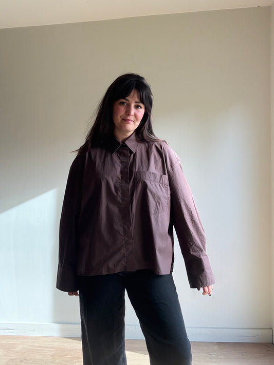 Brown Zara Cotton NEW Shirt, L