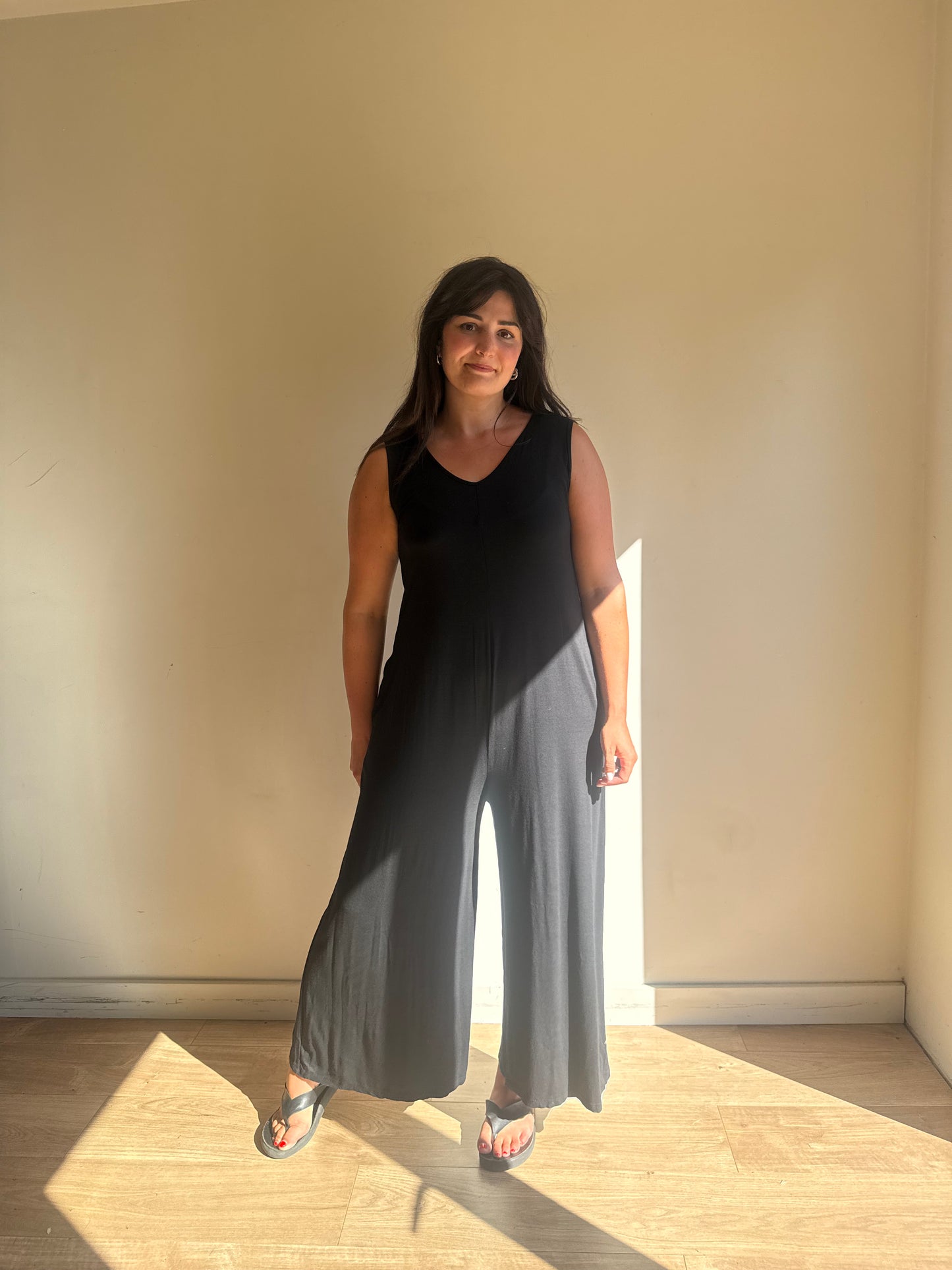 Jersey Wide Leg Jumpsuit, L
