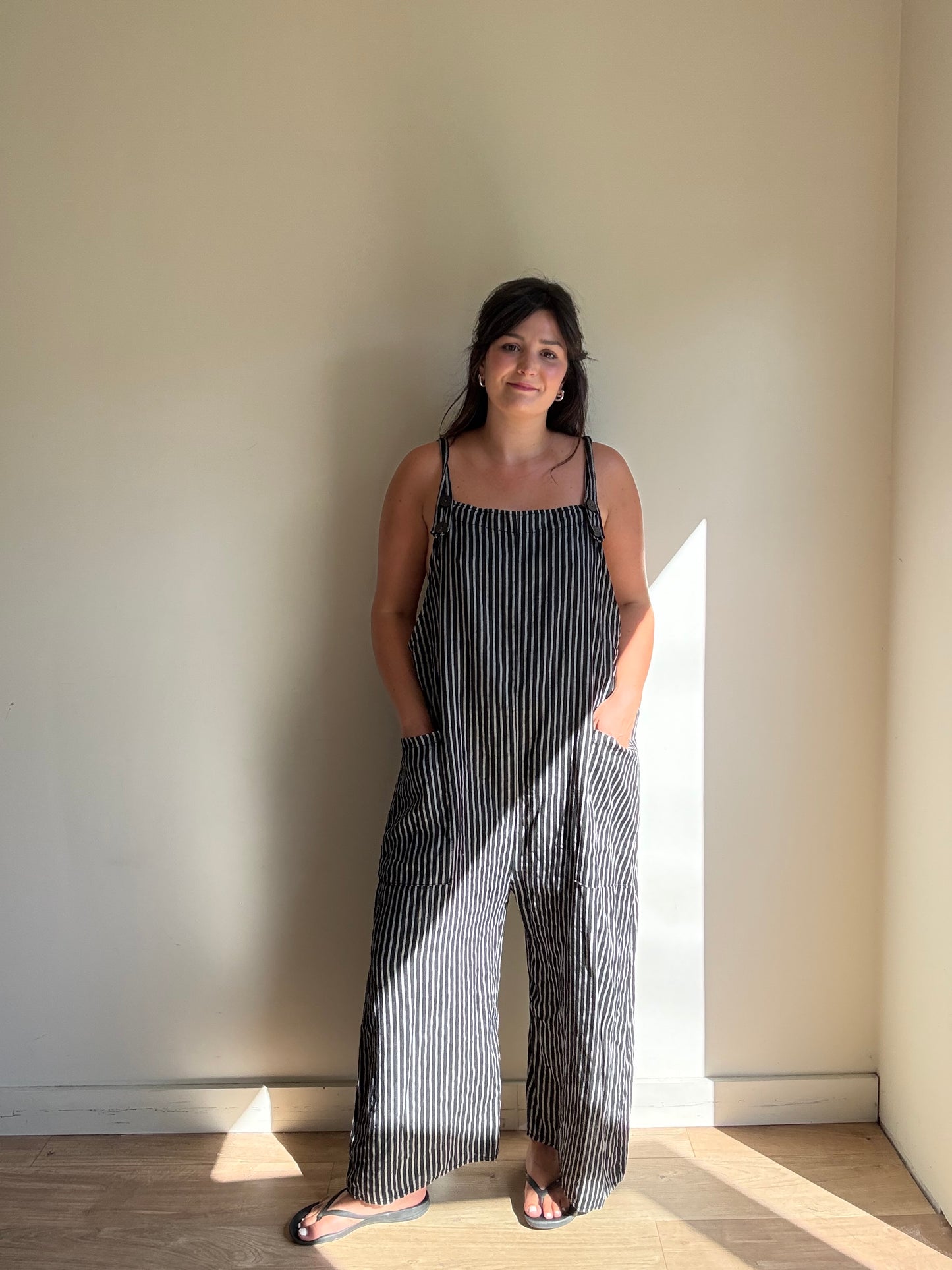 Pure Linen Stripe Dunagrees, L-XL