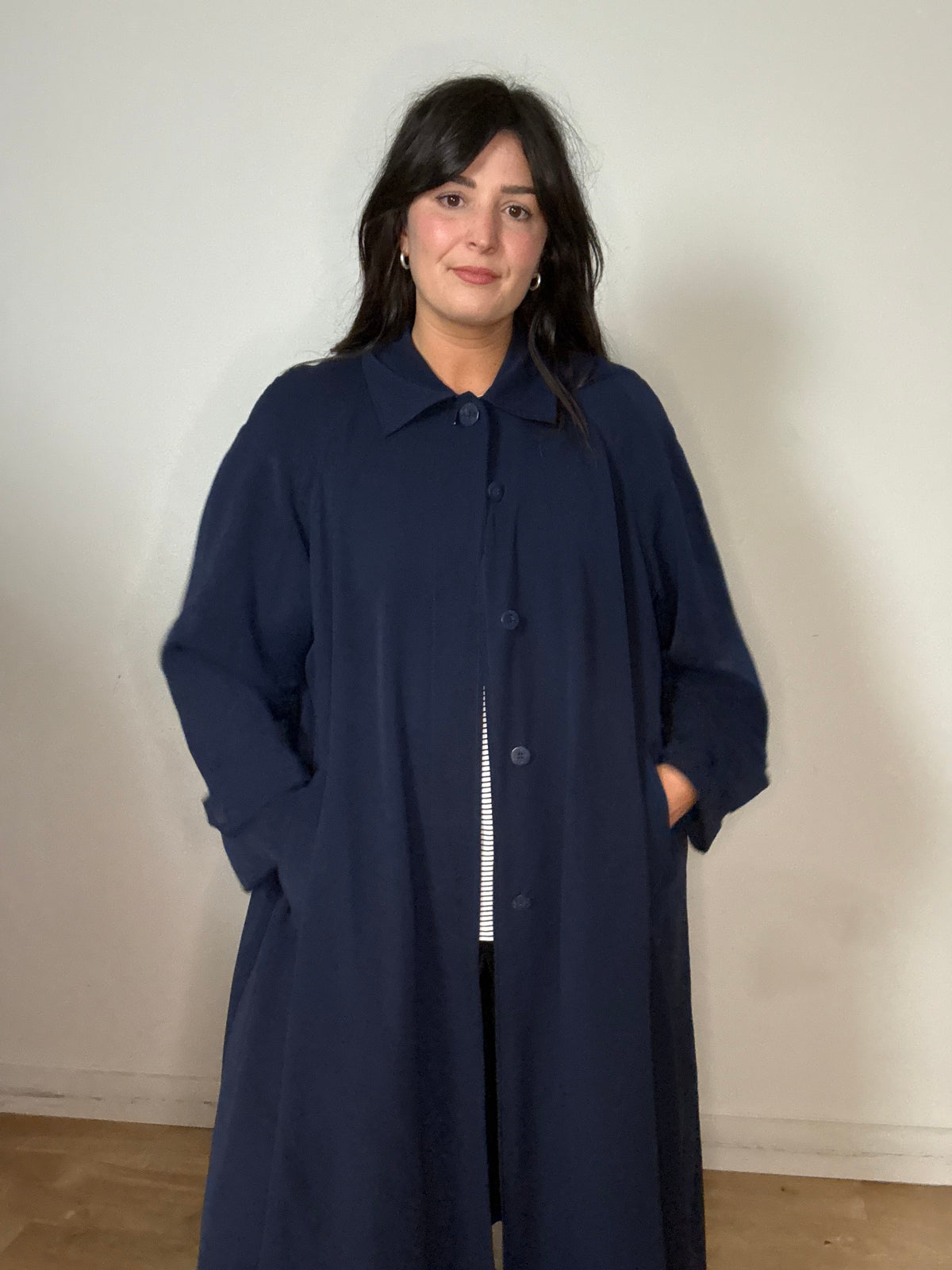 Vintage St Michaels Navy Trench, L