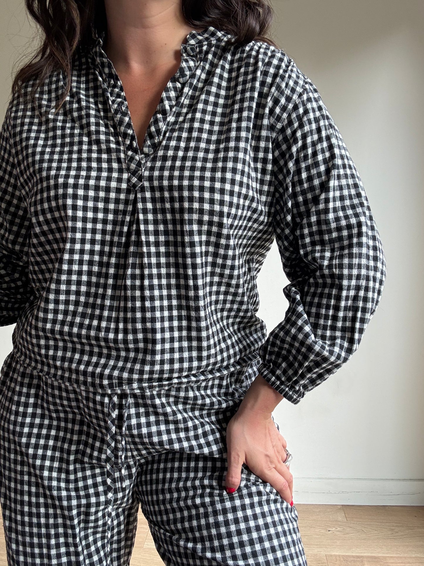 Sideline Gingham Lounge Set, M