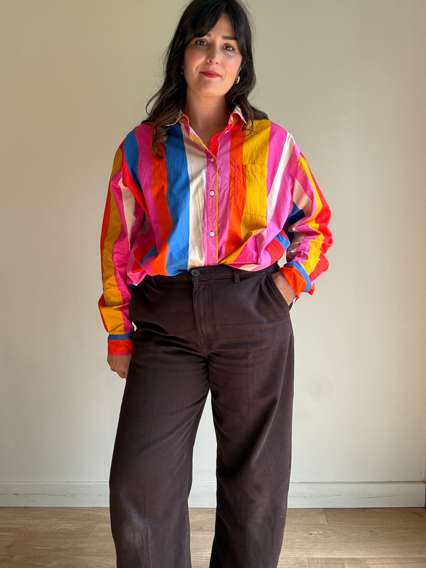 Sezane X Farm Rio Stripe Shirt, 44