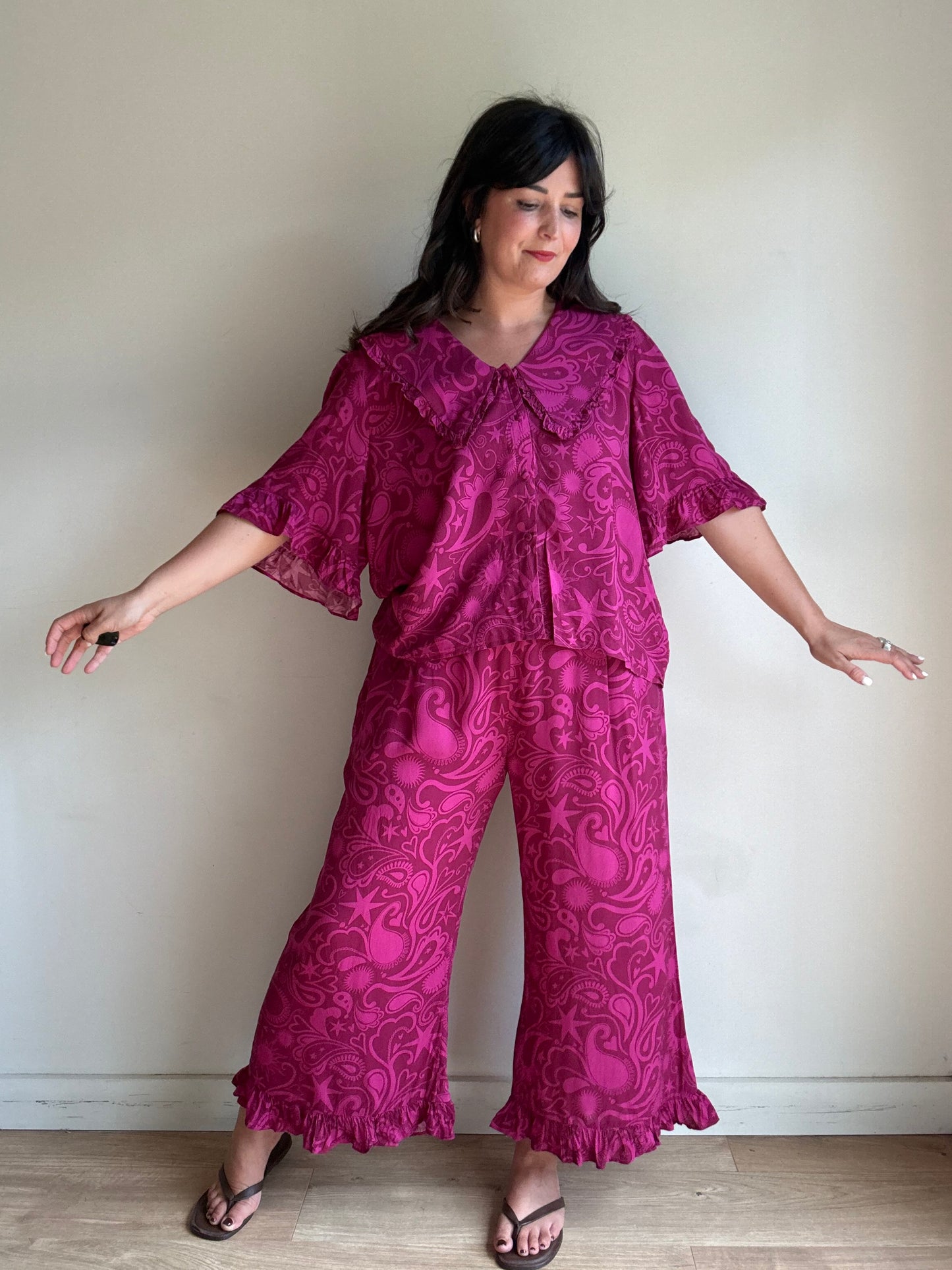 It’s 9pm Collar Blouse and Frill Trousers, 16-18