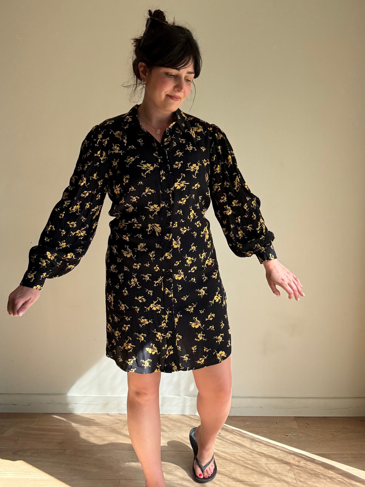 Ganni Floral Viscose Mini Dress, 42