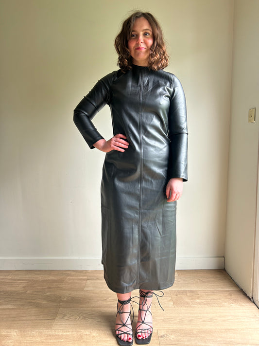 Warehouse NEW Faux Leather Dress - Size 10