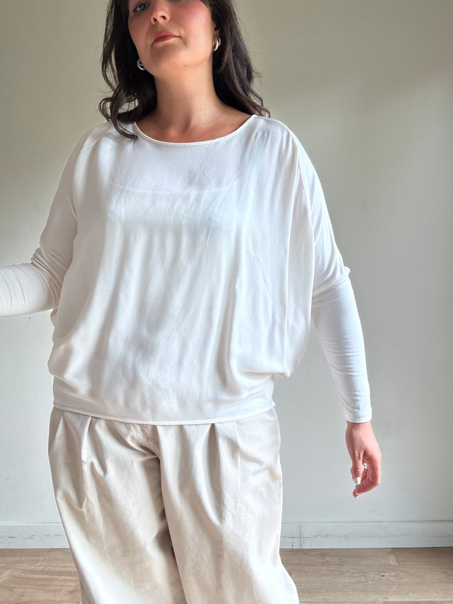 Italian Loose Long Sleeve Top, M/L
