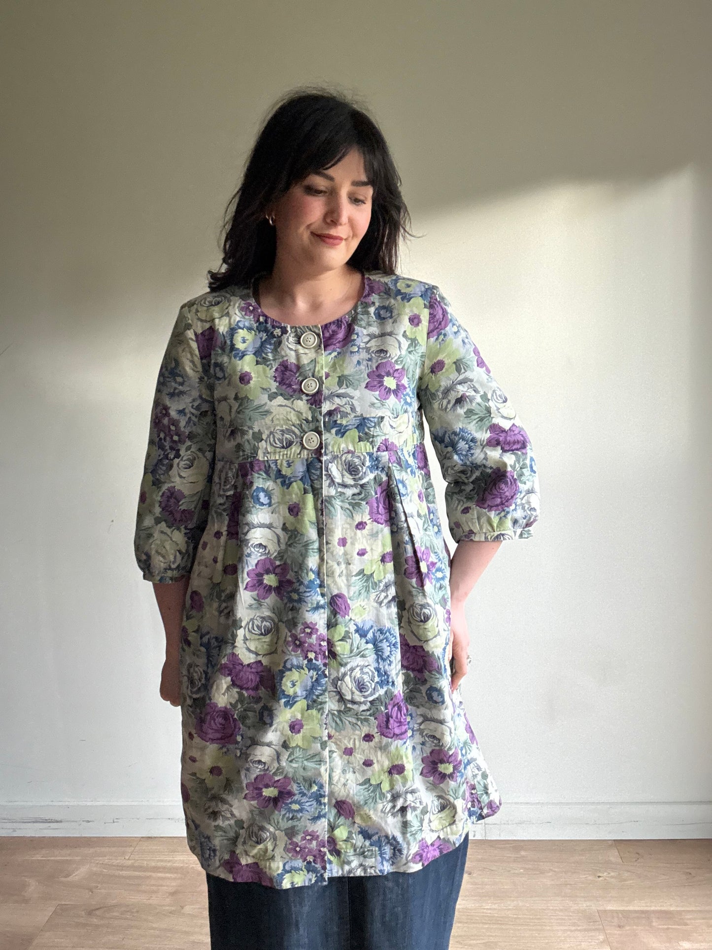 Cabbages & Roses Floral Cotton Dress Coat, 12-14