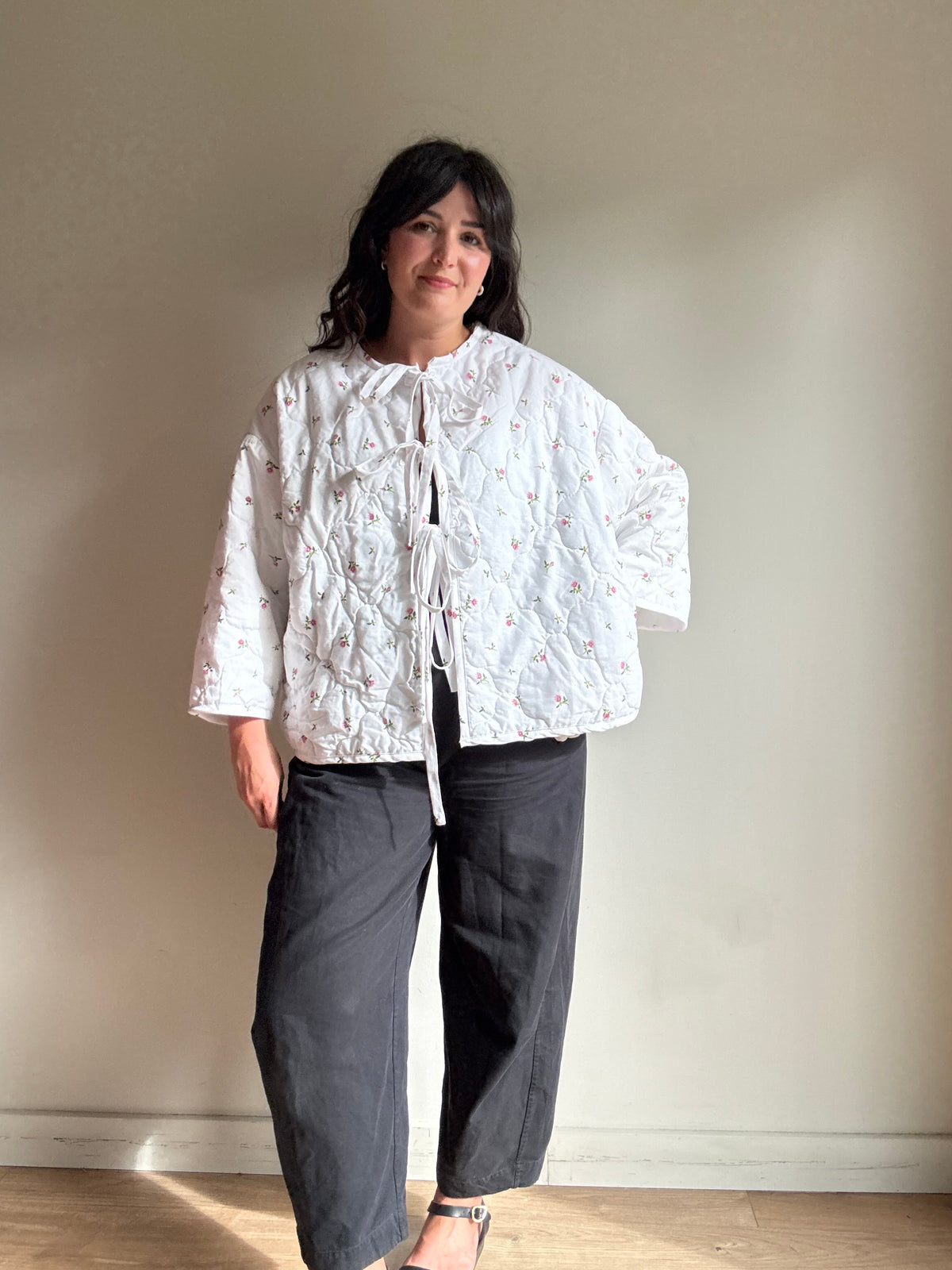 Sister Ellen Handmade Quilted Jacket with Collar, XL