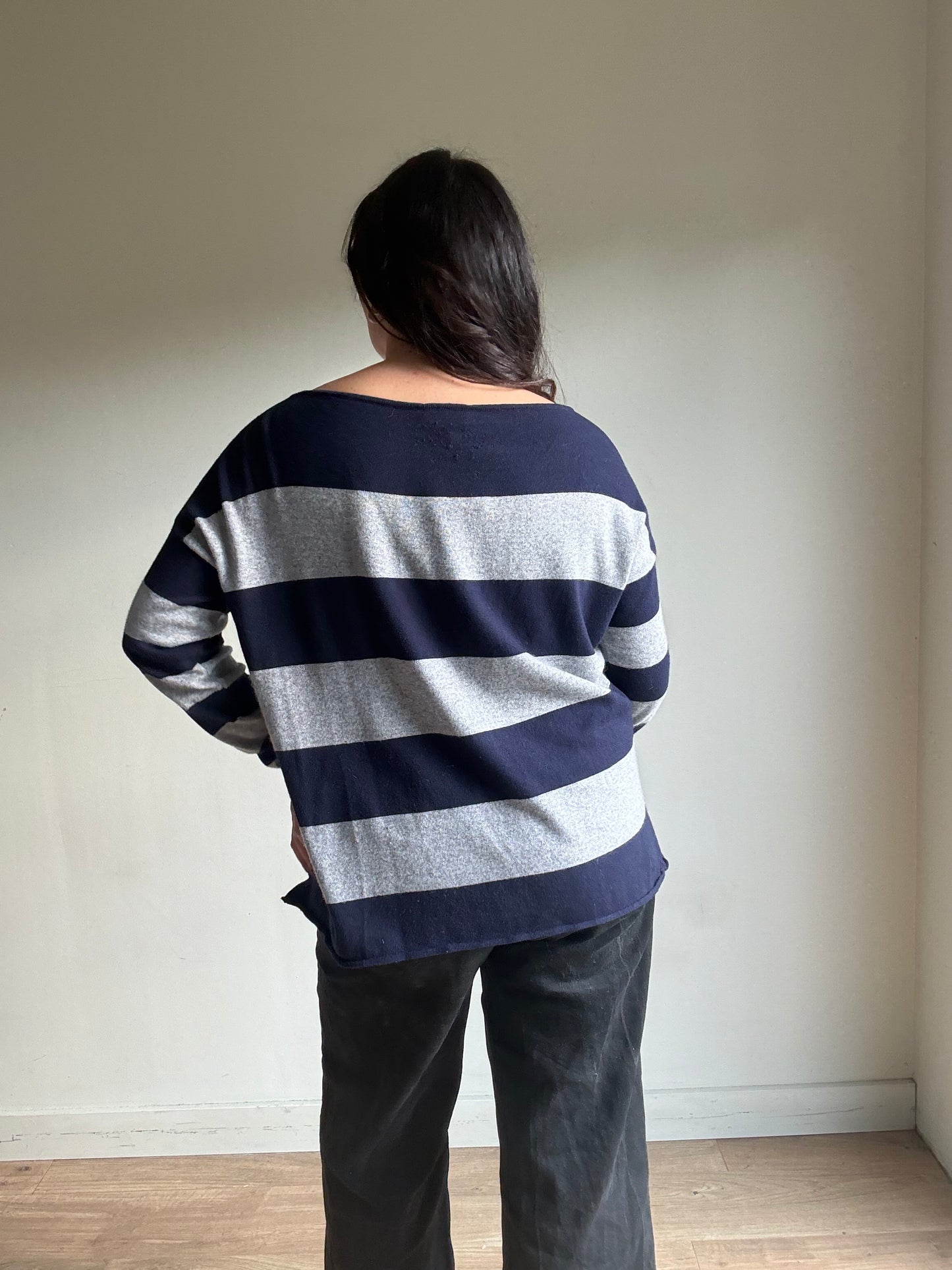 Cashmere & Silk Stripe Jumper, L / XL
