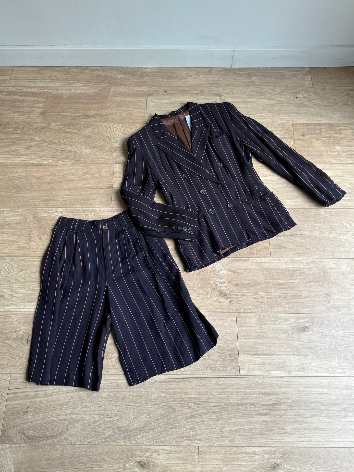 Vintage Betty Barclay Pinstripe Short Suit, Small