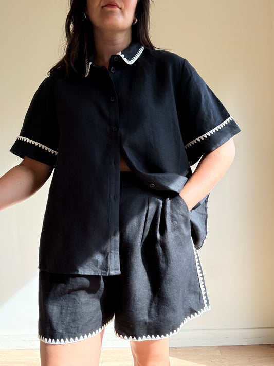 Sezane Linen Embroidered Co-Ord, 16-18