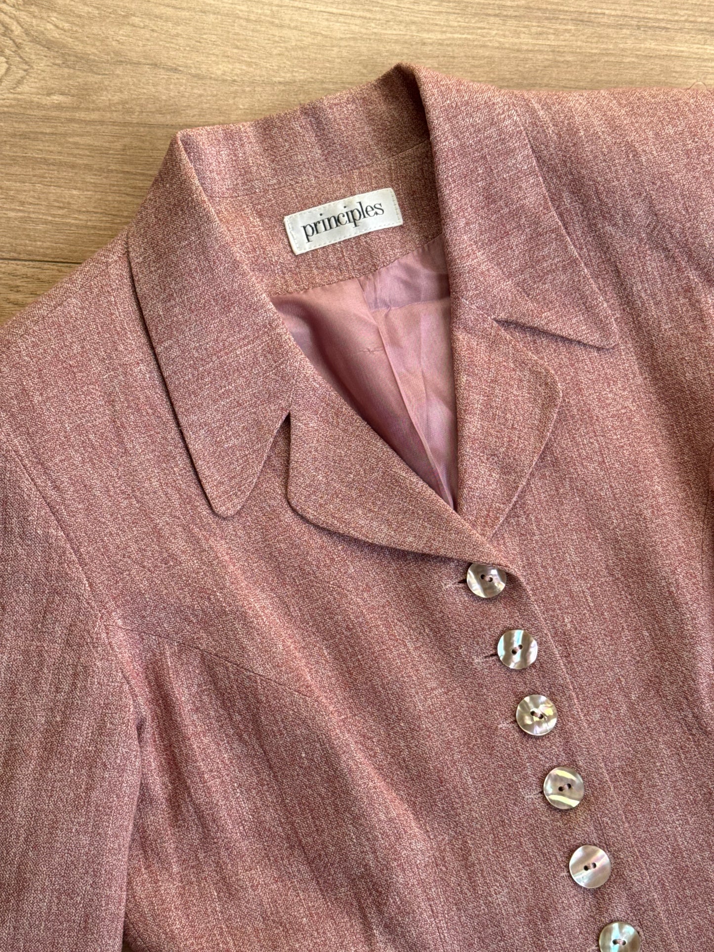 Vintage Principles Linen Statement Button Blazer, 10
