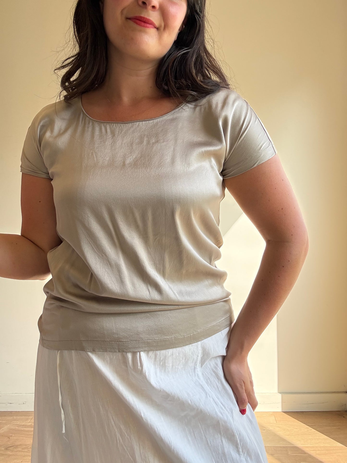 DKNY Silk T-Shirt Top, 8-10