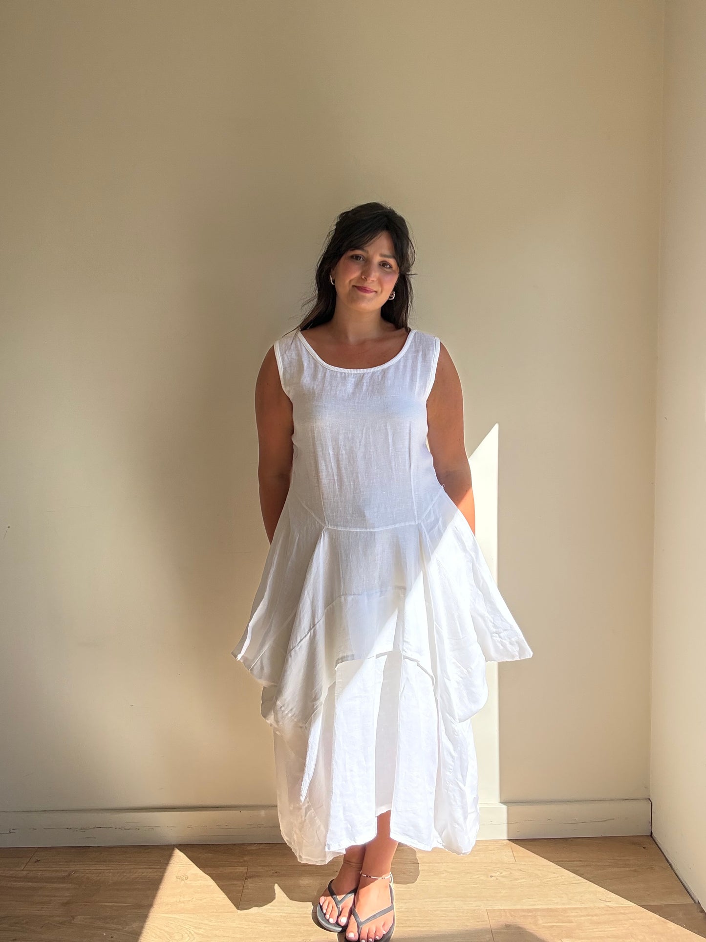 Italian Linen Panelled Dress, L