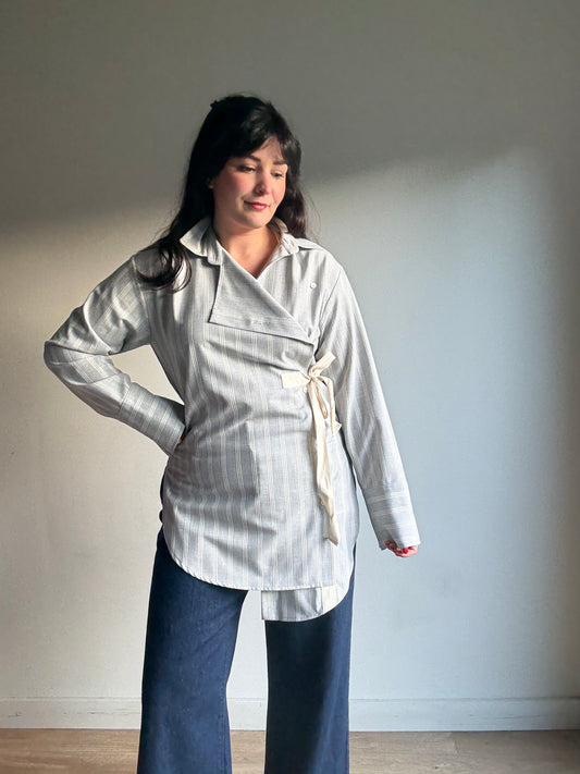 Topshop Boutique NEW Assymetric Stripe Shirt, XS-M