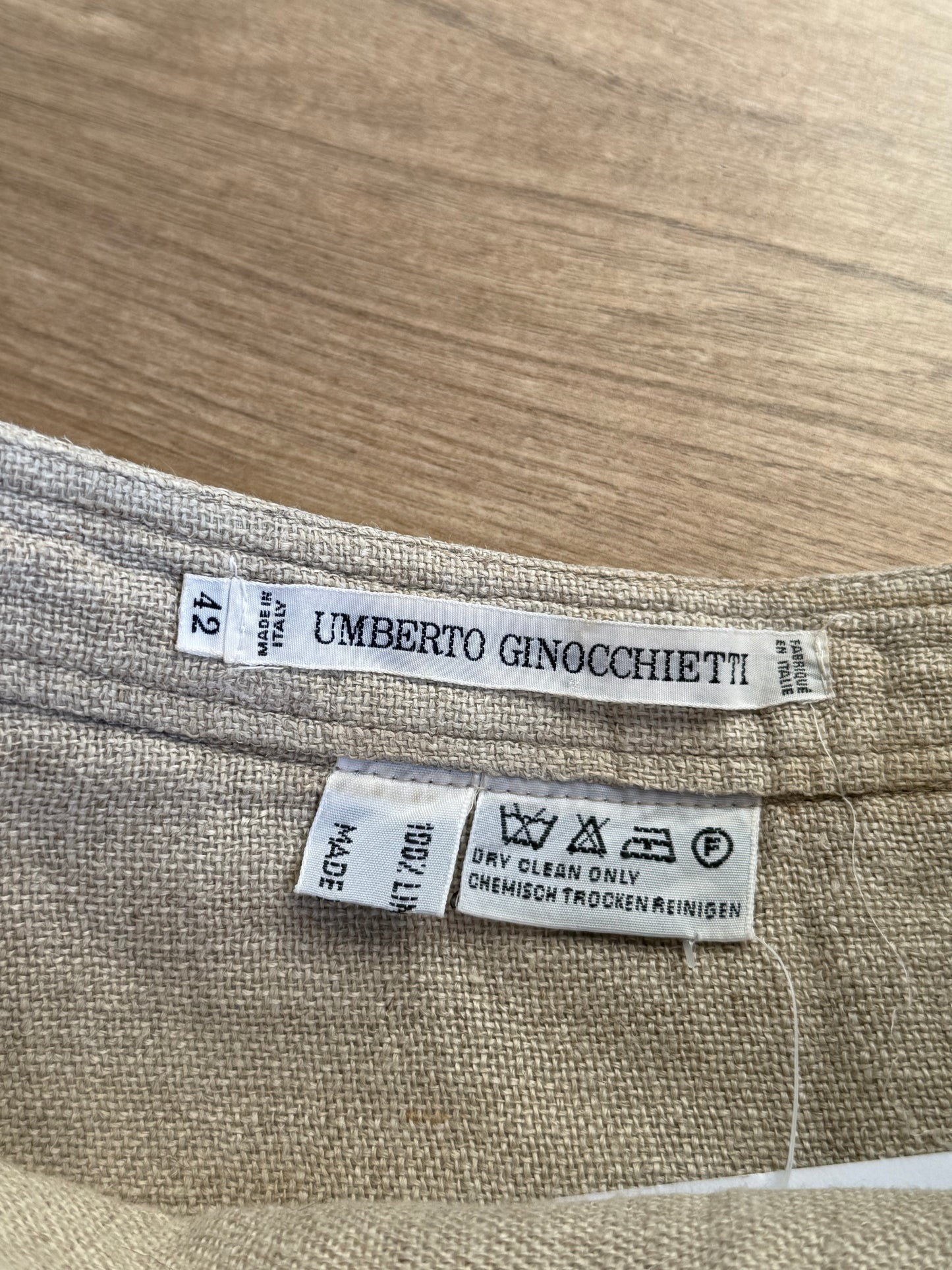 Vintage Umberto Ginocchietti Italian Linen Pleated Skirt, 8