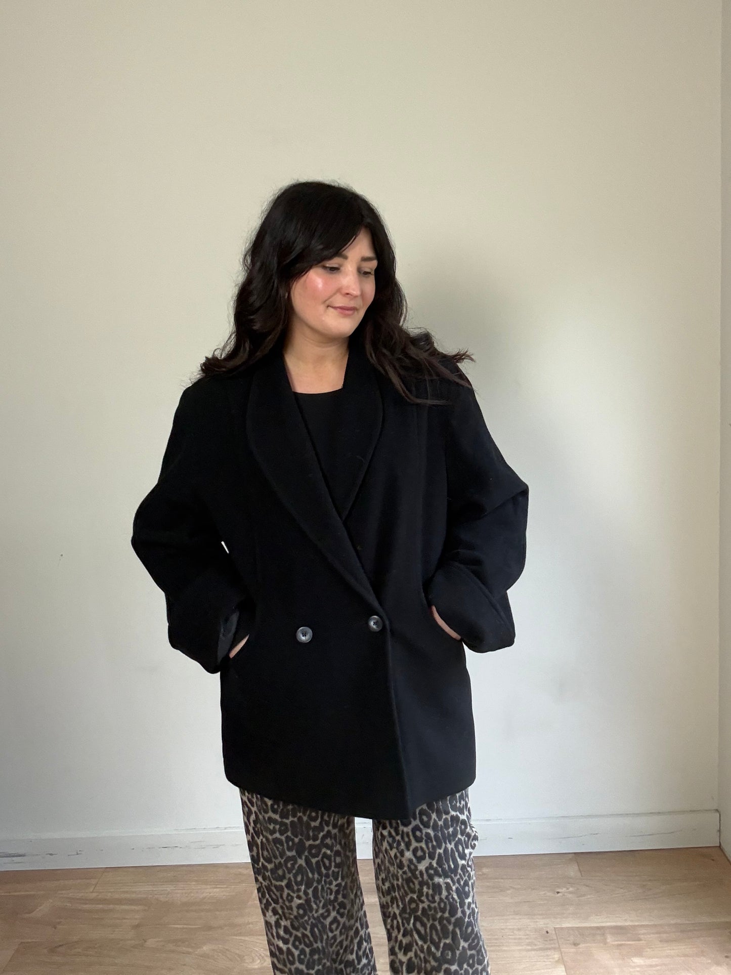 Vintage House of Fraser Wool & Cashmere Short Coat, XL