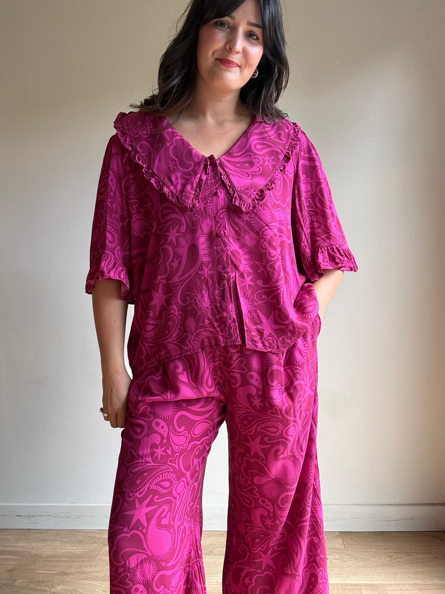 It’s 9pm Collar Blouse and Frill Trousers, 16-18